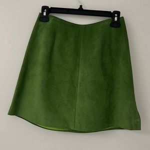 Perfect green suede vintage mini skirt